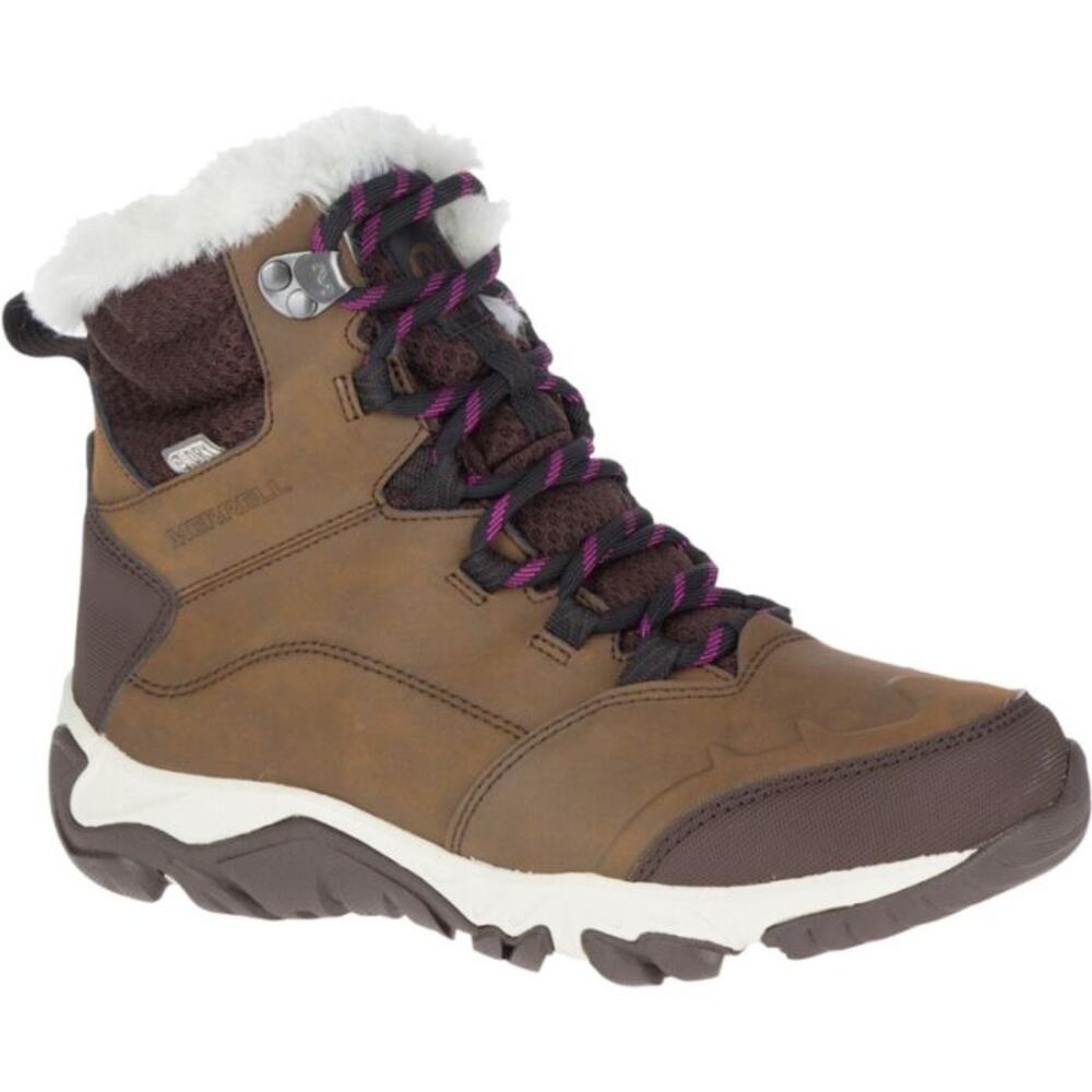Merrell Thermo Fractal Mid Hiking Boots Womens Sz 6.5 Tan Cream Waterproof Gorp